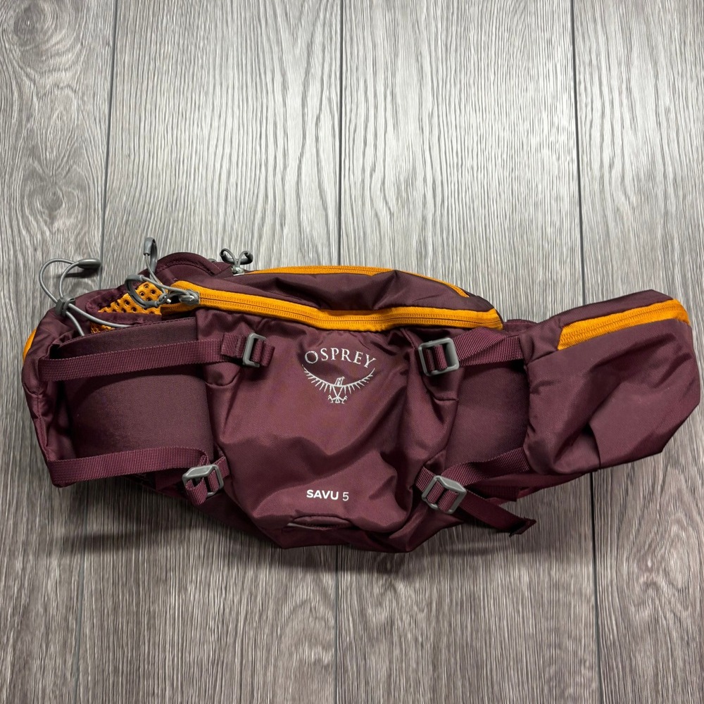 Osprey Savu 5 Lumbar Pack Claret Red Mountain Biking Hiking Waist Bag AirScape